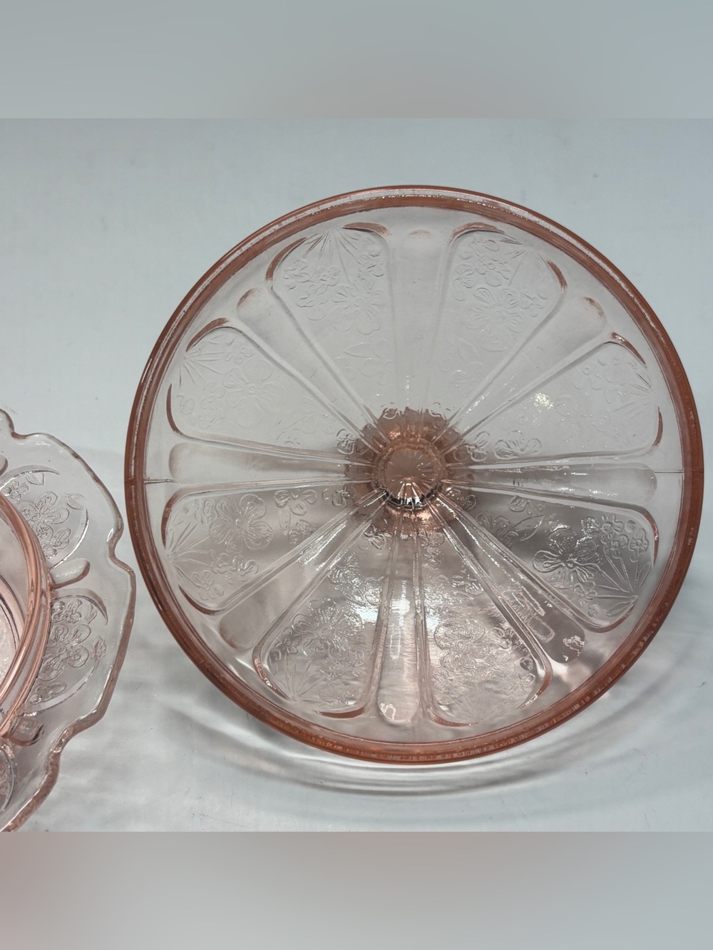 Jeannette Pink Cherry Blossom Butter Dish With Lid - Picture 9 of 9